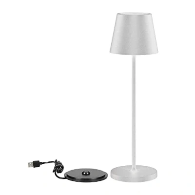 Imagen de V TAC Lámpara de Mesa Inalámbrica LED Regulable con Controles Táctiles,Blanca,para Interiores y Exteriores IP54 para el Hogar o Restaurante Batería 4400 mAh Luz Blanca Cálida 3000 K 2W, VT 7522