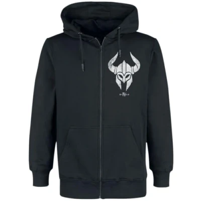 Imagen de Diablo 4 Barbarian Sigil Hombre Capucha con Cremallera Negro L 60% algodón, 40% poliéster Regular