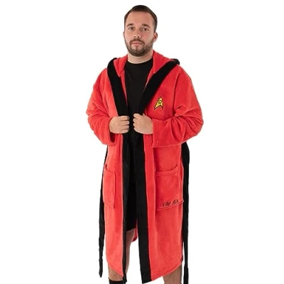 Imagen de Star Trek Captain Montgomery Red Bata para hombre Abraza el lujo galáctico con estilo Albornoz adultos logotipo de mercancía