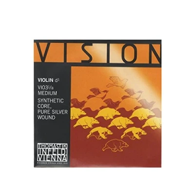 Imagen de Thomastik cuerda para violín 1/8 Vision Re núcleo sintético, entorchado en plata pura, medio