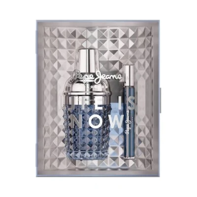 Imagen de Pepe Jeans Life Is Now For Him Estuche Regalo Perfumes Hombre Pack de 2 Piezas Eau Parfum 100ml y 10ml Set Fragancia Aromática Amaderada