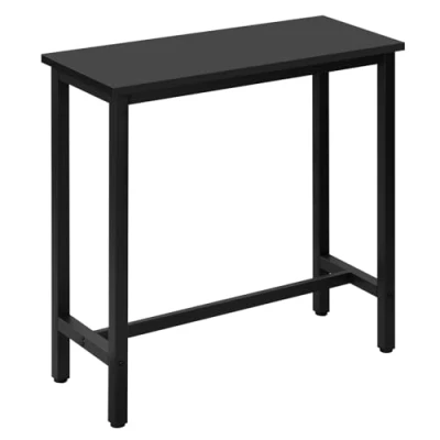 Imagen de WOLTU Mesa de Bar Bistro Comedor Alta con Estructura Metal, MDF, 100x40x100cm (WxDxH) Negro BT33sz