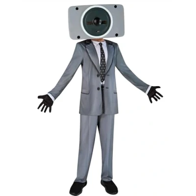 Imagen de Rubies Disfraz Ski Speakerman para niños y niñas, Skibidi Toilet, Retrete, Jumpsuit con traje impreso, máscara guantes, Licencia Producto Oficial regalar, cumpleaños, Carnaval