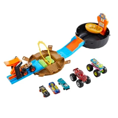 Imagen de Hot Wheels City Ataque del dragón Pista para Coches de Juguete con estación y camión Bomberos, +5 años (Mattel HJV70)