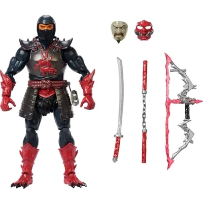 Imagen de Masters of the Universe Masterverse Ninjor Figura de acción con 30 puntos articulación, juguete MOTU 17,78cm, diseño gran calidad, armadura y accesorios armas, JBP82