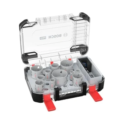 Imagen de Bosch Juego de 14 sierras perforadoras Pro Multi Material Power Change Plus, estuche transparente (para madera blanda, paneles yeso, diámetro 20 a 76 mm, accesorio profesional para