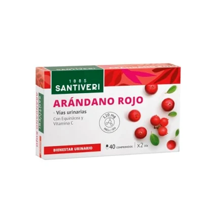 Imagen de SANTIVERI arándano rojo comprimidos / 40 a base de extracto rojo, jugo concentrado equinácea y vitamina C