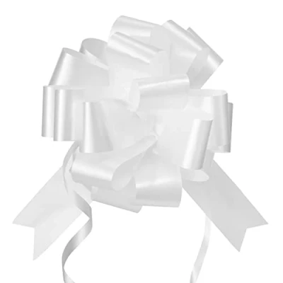 Imagen de QICEDER lazos para de boda, escarapela blanca, autotirantes, bodas, bautizos o coche, decoración (blanco 2)