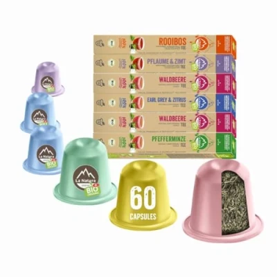 Imagen de Juego de té ecológico 60 cápsulas Compatible con Nespresso La Natura Lifestyle Compostables industrialmente