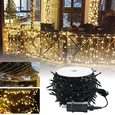 Imagen de UISEBRT Guirnaldas luces 80m 800 LED Cadena de Exterior Interior Con 8 modos luz IP44 impermeable Decoración para la Navidad Pascua Halloween Boda Fiesta Blanco cálido