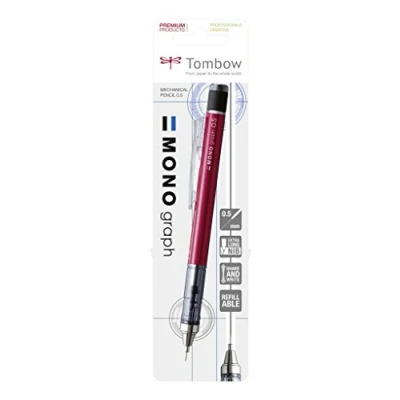 Imagen de Tombow Mono Graph Portaminas goma de borrar integrada, rojo