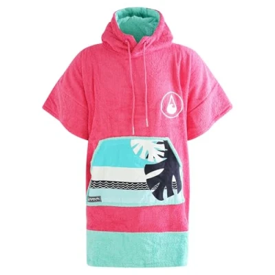 Imagen de Wave HAWAII poncho de baño para hombre y mujer Pink Talla S, 145 175 cm, surf viscosa bambú algodón, toalla playa con alta absorción agua, ayuda mudanzas,