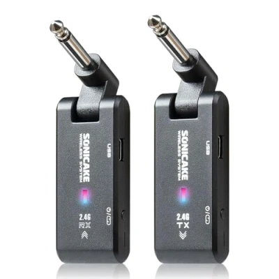 Imagen de SONICAKE 2.4GHz Sistema de Guitarra Inalámbrico 6 Canales Recargable Audio Bajo Transmisor Receptor para Instrumentos Eléctricos
