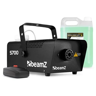 Imagen de BeamZ S700 Máquina de humo con control remoto, 700 vatios, para Halloween, Bodas, Fiestas en casa, Niebla fiesta efectos luz, color Negro