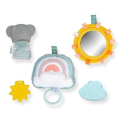 Imagen de Ingenuity Set de Regalo con artículos Esenciales y relajantes, Calm Springs, Juguete Musical, sonajero, Espejo 2 mordedores para bebé