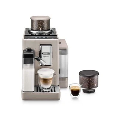 Imagen de Cafetera superautomática De&#039;Longhi Rivelia EXAM440.55.BG, Molinillo integrado, LatteCremaHot, Depósito leche, Táctil, 16 recetas, 19bar, 1450W,Beige
