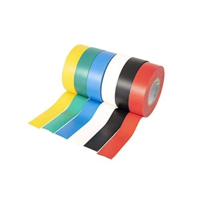 Imagen de GTSE Cinta aislante multicolor de 19 mm x 20 m para instalaciones eléctricas Autoadhesiva y resistente proteger, agrupar reparar cables 6 Rollos