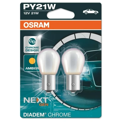 Imagen de OSRAM DIADEM CHROME 7507DC 02B Bombillas 12 21 PY21W MERCEDES BENZ: Clase C Berlina, RENAULT: CLIO 3, TOYOTA: Corolla IX Hatchback