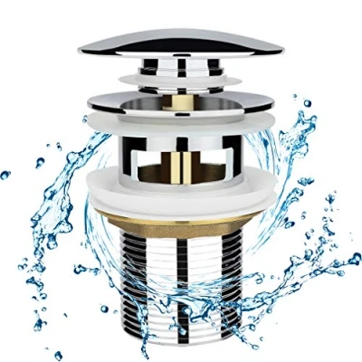 Imagen de Desague lavabo Válvula Desagüe Pop up Tubo Atomizador Baño Cobre Grifo Tapón de Con Desbordamiento (cromo)