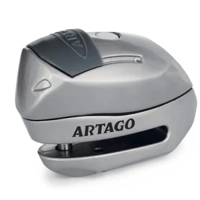 Imagen de Artago 24S.6M Candado Moto Disco Alarma 120dB Botón ON,Función Warning, LED, Módulo Remplazable, Pila Litio, Impermeable, Soporte Opcional, Cerradura Clic ø6mm, Antirrobo Scooter Universal Bicicleta