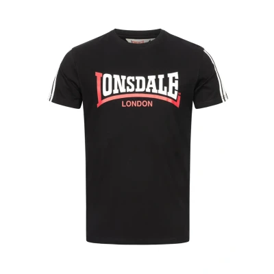 Imagen de Lonsdale Elphin Camiseta DE Ocio, Negro/Blanco/Rojo, L para Hombre