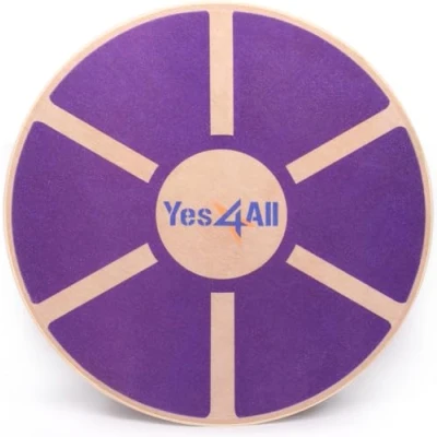 Imagen de Yes4All Tabla de equilibrio oscilante madera para terapia física, escritorio pie, Entrenador estabilidad ejercicio (Púrpura)