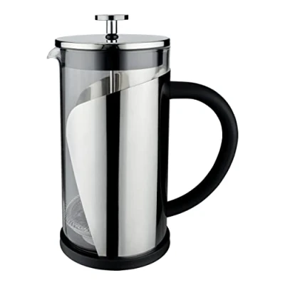 Imagen de Café Olé Cafetera Cromo, 600ml, Prensa Francesa, Para de Filtro, Acero Inoxidable, Pulida a Espejo, QM 06C
