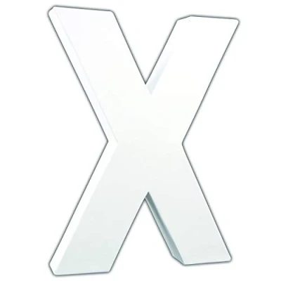 Imagen de Décopatch Ref AC723C Papel maché alfabeto Letra mayúscula grande &quot;X&quot; Diversión para decorar con papeles décopatch, pegamento y barniz, 24 x 16 2,8 cm Blanco