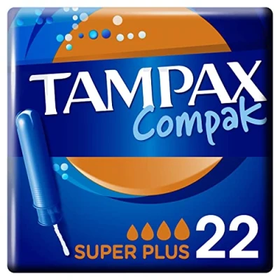 Imagen de Tampax Compak, sellos con aplicador Super Plus, 24 fundas individuales, flujo de agua, sin perfume y colorante, probado bajo control ginecológico, protección comodidad durante tus reglas
