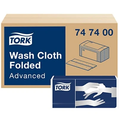 Imagen de Tork 747400 paños para lavado, franelas suaves Advanced de 4 capas, blanco, 20 x 120 (25x19cm)