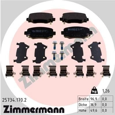 Imagen de ZIMMERMANN 25734.170.2 Juego de pastillas freno JEEP: Cherokee V