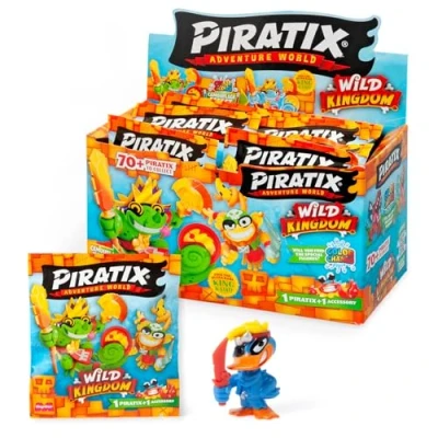 Imagen de Piratix ADVENTURE WORLD Serie Wild Kingdom Caja con 24 Sobres Sorpresa Figuras Pirata coleccionables. Cada sobre Contiene 1 y Accesorio Efecto Color Change