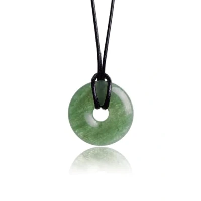 Imagen de PURAJA Colgante de Piedra Natural Collar Cristal con Donut y Cordón Exclusivo Curativa/Piedra la Suerte Minerales