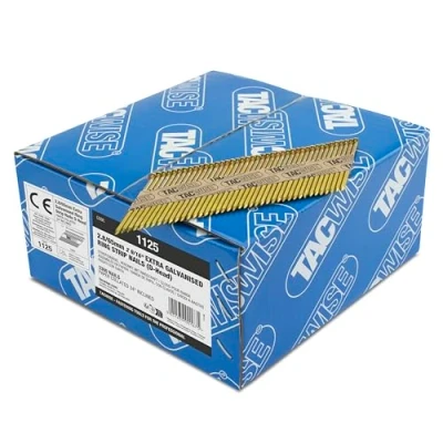 Imagen de Tacwise 1125 chiodi inclinati a 34 2,8/65 mm, zincati extra con testa ‘d’, gambo anellato, fascicolati carta, confezione da 3300