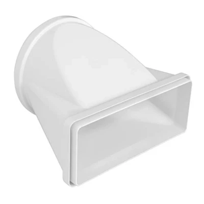 Imagen de La Ventilazione CGO229B Junta Horizontal de Tubo Redondo ø 150 mm a Rectangular 220 x 90 ABS, Color Blanco, 150/220x90