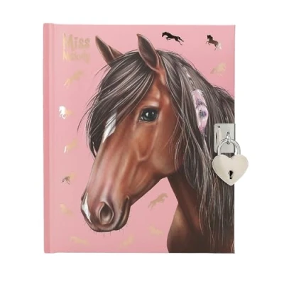 Imagen de Depesche 12968 Miss Melody Agenda en Rosa, con Motivo de Caballo y Cierre corazón, Libro 192 páginas rayadas bellamente ilustradas, Multicolor