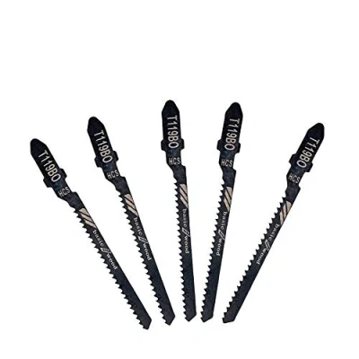 Imagen de MASO T119BO Juego de 5 hojas sierra calar con vástago en T universales para cortar metal, madera, PVC, etc. Compatible Bosch, Dewalt, Hitachi, Makita, Festool, etc