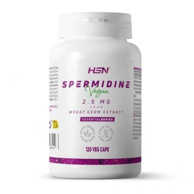 Imagen de Espermidina 2,5 MG por cápsula de HSN 120 Cápsulas Vegetales Extracto 100% Natural equivalencia Germen Trigo 12500 con Zinc y vitamina B1 No GMO, Vegano, Sin Aditivos estéticos