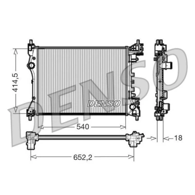 Imagen de DENSO DRM01005 Radiador, refrigeración del motor Aluminio 540 414 18 FIAT: Doblo II Camión de plataforma/Chasis, ALFA ROMEO: MiTo