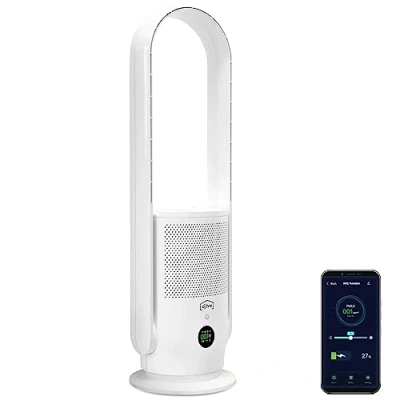 Imagen de djive ARC Portable 2en1 Purificador de aire &amp; ventilador Con batería. Silencioso, HEPA 14 UVC eliminan polvo, pelos, virus polen. App, control remoto Alexa. Ideal para alérgicos, gris