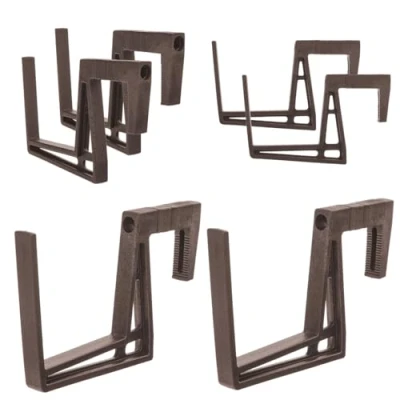 Imagen de KADAX soporte para jardinera de balcón plástico, sin taladrar, ganchos ajustables y jardinera, (marrón juego 2 unidades)
