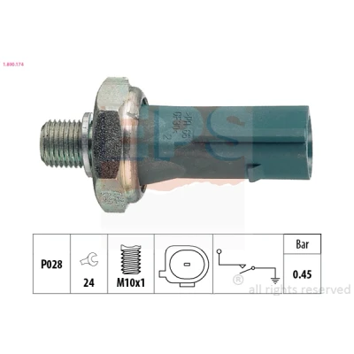 Imagen de FACET 7.0174 Sensor de Presión Aceite M10x1 Made in Italy OE Equivalent AUDI: A4 B9 Avant, SEAT: Ibiza 4 Sportcoupe,