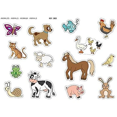 Imagen de APLI Kids 12825 Bolsa de gomets maxi animales, 4 hojas A5