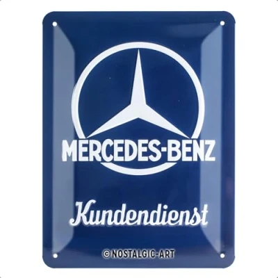 Imagen de Nostalgic Art Cartel de chapa retro Mercedes Benz Kundendienst Idea regalo para los fans coches, metálico, Diseño vintage, 15 x 20 cm