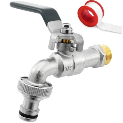 Imagen de SHYNE Grifo de Calidad Latón 1/2 &#039;&#039; Pulgada Resistente al Óxido y las Heladas + 1 Conexión Manguera E Book Para Jardín, Lavadora, Barril lluvia