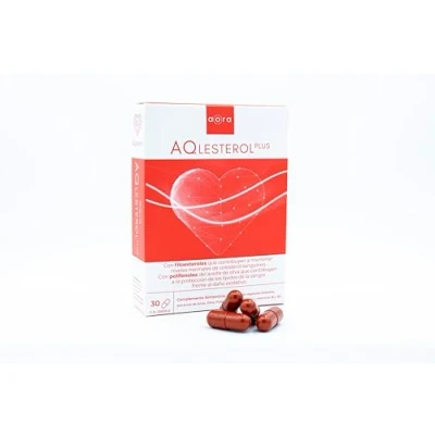 Imagen de AORA AQlesterol Plus Reduce colesterol LDL Aumenta HDL trigliceridos Ingredientes naturales Fitosteroles Vitamina B Niacina Ajo negro Aceite oliva