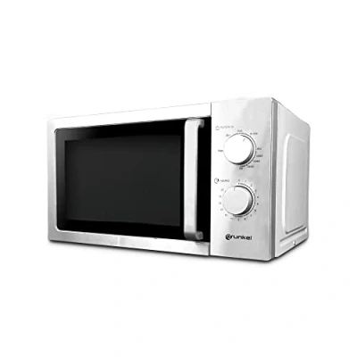 Imagen de Grunkel Microondas con Grill Acero inoxidable de 20L capacidad y 5 niveles potencia MWG 20INOX Función descongelación temporizador hasta 35 minutos 700W