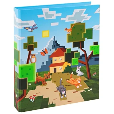 Imagen de goldbuch 37 124 Carpeta de anillas Mein Game, tamaño 26 x 32 4 cm, cubierta impresión artística, grapadora con mecanismo 2 anillas, formato DIN A4, diseño Mi para niños y niñas