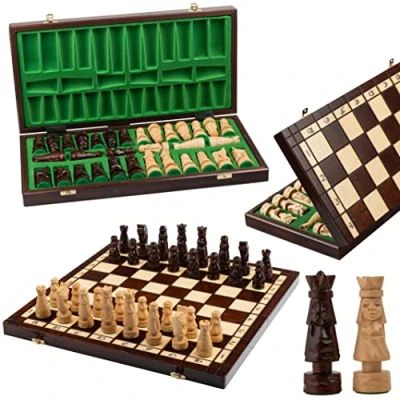 Imagen de Master of Chess Tablero Ajedrez Madera con Piezas “Galant 50 cm Portatil Grande Juego de para Niños y Adultos Figuras Ponderadas
