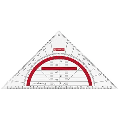 Imagen de Brunnen Colour Code Escuadra de geometría para escuela y oficina (16 cm), color rojo 16 cm